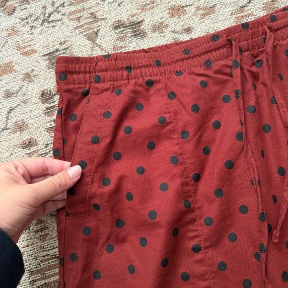 Lands End Womens Skort Red Black Polka Dot Pull On Pockets Built In Shorts 16 - Picture 9 of 10